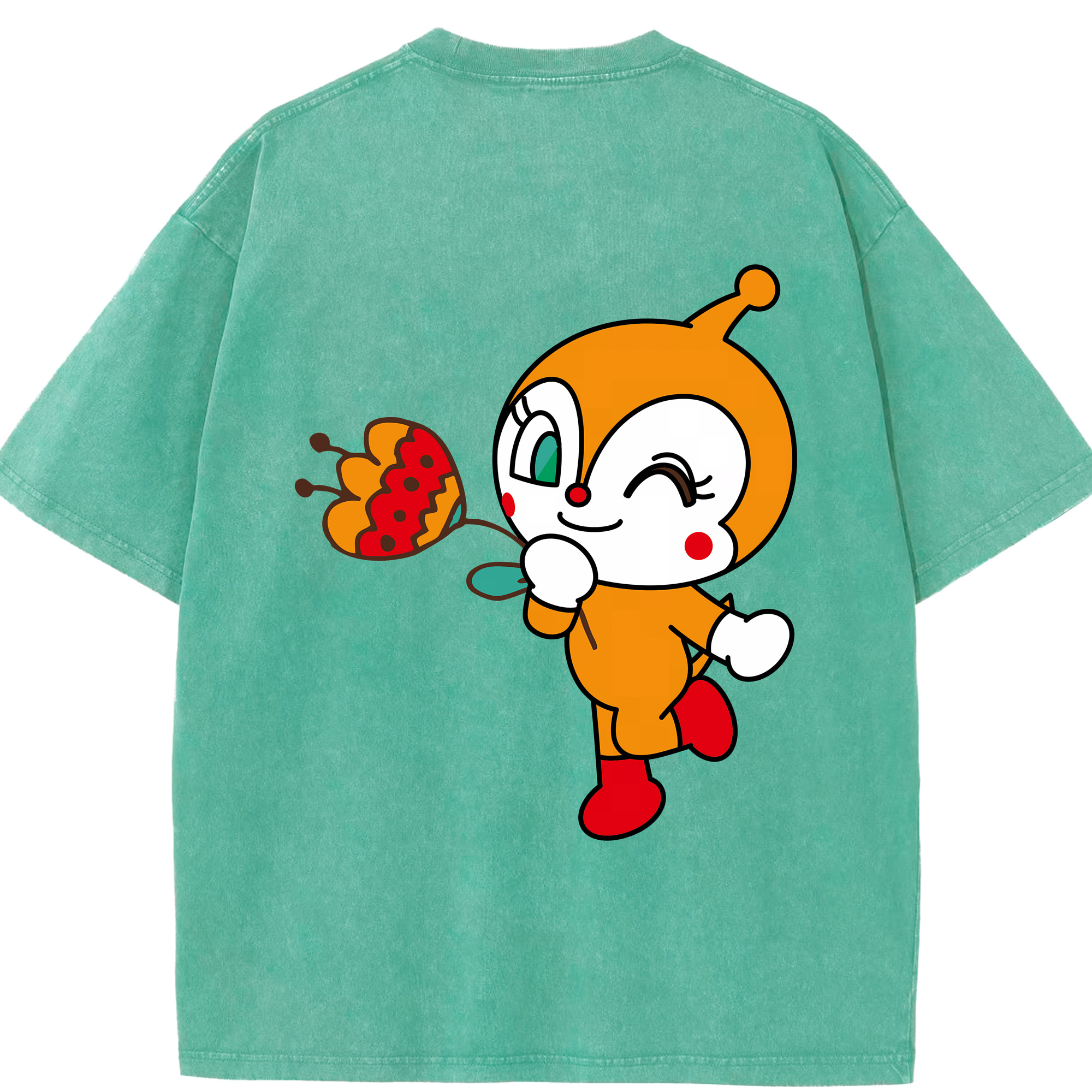 （画像用） アンパンマン Anpanman 綿100% ヴィンテージ風 半袖Tシャツ（背面プリント）